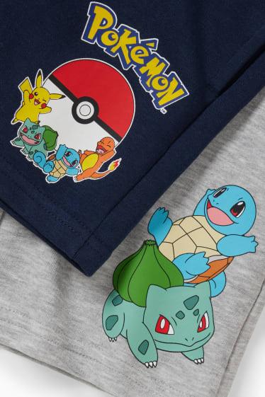 Niños - Pack de 2 - Pokémon - shorts deportivos - gris claro jaspeado