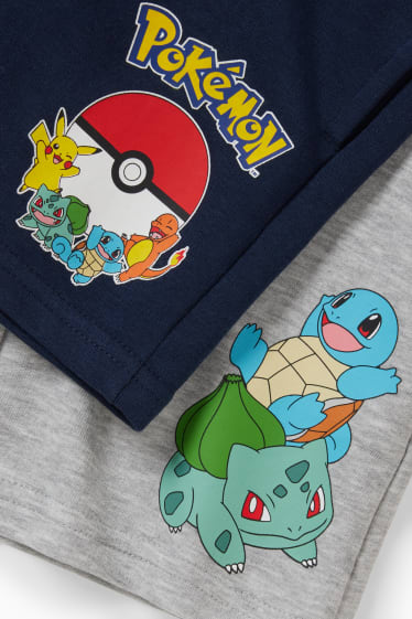 Kinder Jungen - Multipack 2er - Pokémon - Sweatshorts - hellgrau-melange