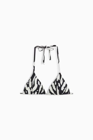 Dona - Top de biquini - triangular - enconxat - LYCRA® XTRA LIFE™ - negre/blanc