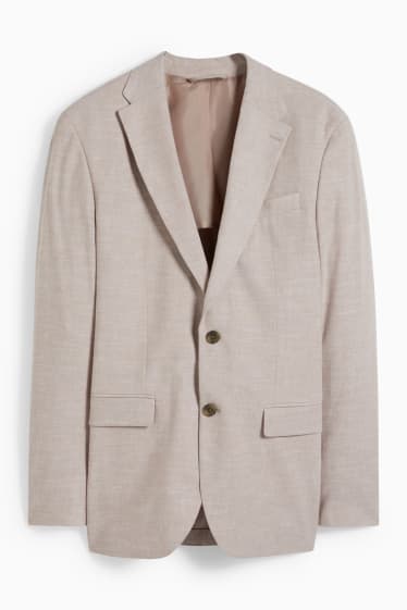 Men - Mix-and-match tailored jacket - regular fit - Flex - cotton-linen blend - light beige