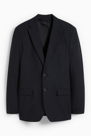 Men - Mix-and-match tailored jacket - regular fit - Flex - cotton-linen blend - black