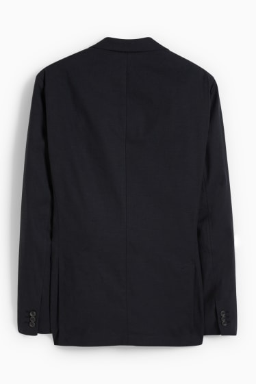 Men - Mix-and-match tailored jacket - regular fit - Flex - cotton-linen blend - black