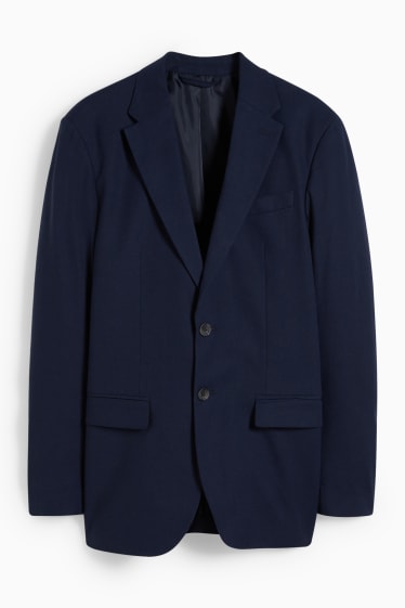Hommes - Veste de costume - regular fit - Flex - mélange de lin et de coton - bleu foncé