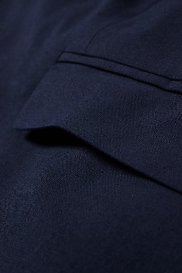 Bărbați - Sacou modular - regular fit - Flex - amestec de bumbac și in - albastru închis