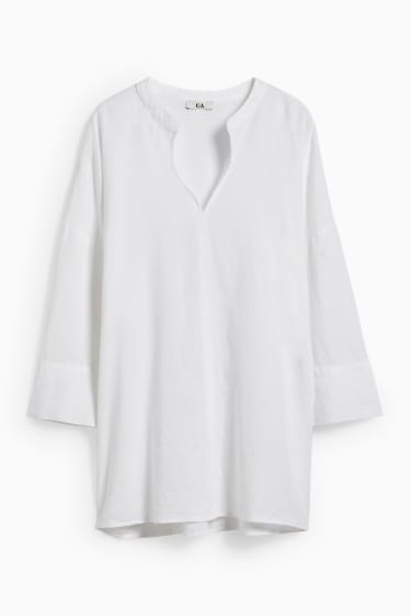 Donna - Blusa - misto lino - bianco