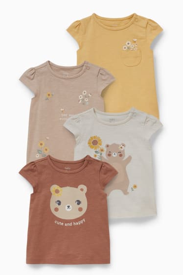 Babys - Set van 4 - baby-T-shirt - beige