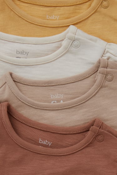 Bébés - Lot de 4 - T-shirts bébé - beige