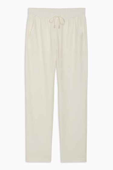 Dames - Pantalon - high waist - relaxed fit - crème wit