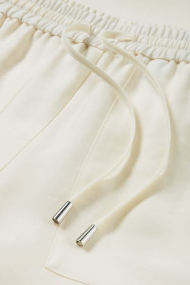 Dames - Pantalon - high waist - relaxed fit - crème wit