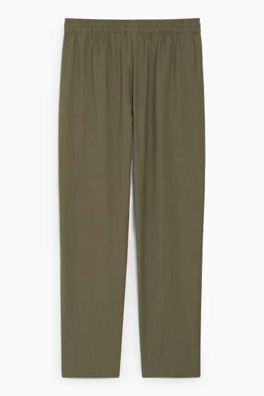 Femei - Pantaloni de stofă - talie înaltă - relaxed fit - verde