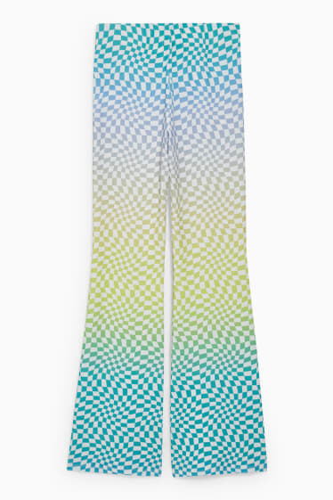 Damen - Jersey-Hose - Comfort Fit - kariert - hellgrün