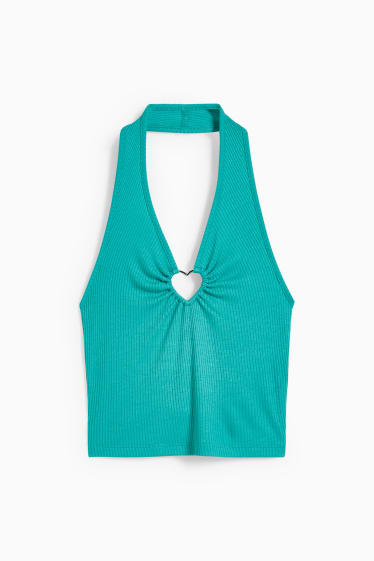 Damen - Crop Top - grün