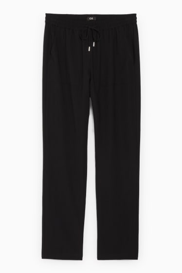 Donna - Pantaloni di stoffa - vita alta - relaxed fit - nero