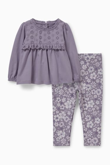 Babys - Baby-Outfit - 2 teilig - hellviolett