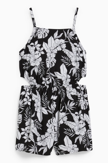 Kinderen: meisjes - Jumpsuit - met patroon - zwart / wit