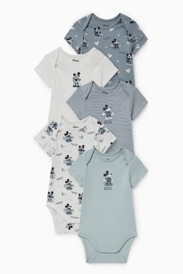 Nadó nen - Paquet de 5 - Mickey Mouse - bodi per a nadó - blau / gris fosc