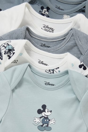 Bébés - Lot de 5 - Mickey Mouse - body bébé - bleu  / gris foncé