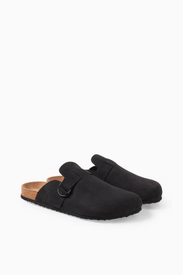 Men - Sandals - faux suede - black