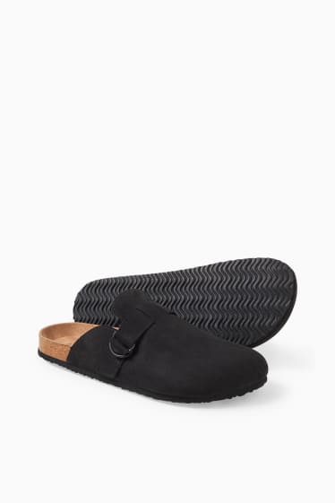 Men - Sandals - faux suede - black