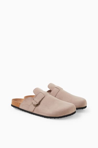 Herren - Sandalen - Velourslederimitat - beige