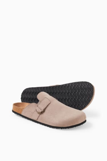 Herren - Sandalen - Velourslederimitat - beige