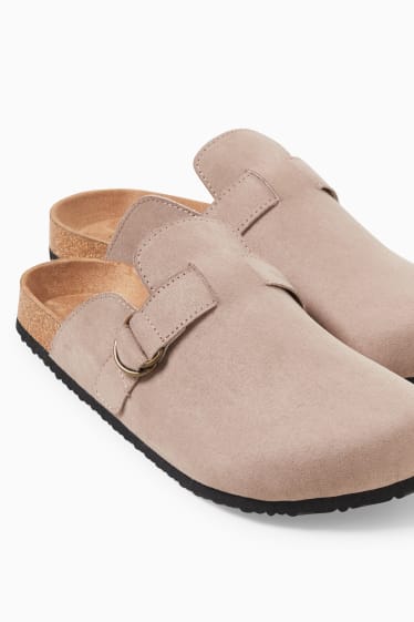 Herren - Sandalen - Velourslederimitat - beige