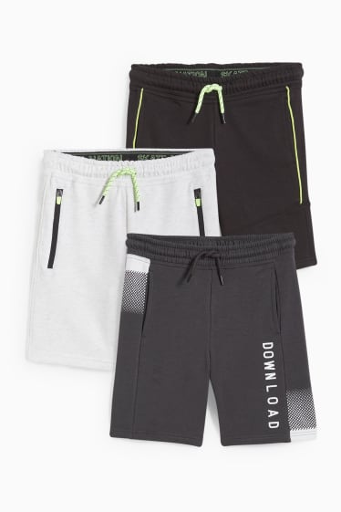Bambini - Confezione da 3 - shorts in felpa - grigio scuro