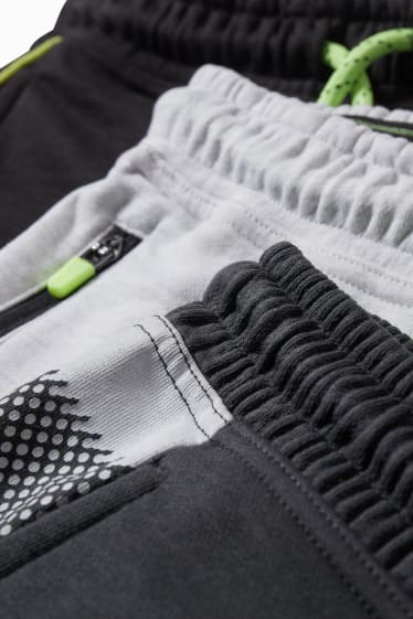 Kinder Buben - Multipack 3er - Sweatshorts - dunkelgrau