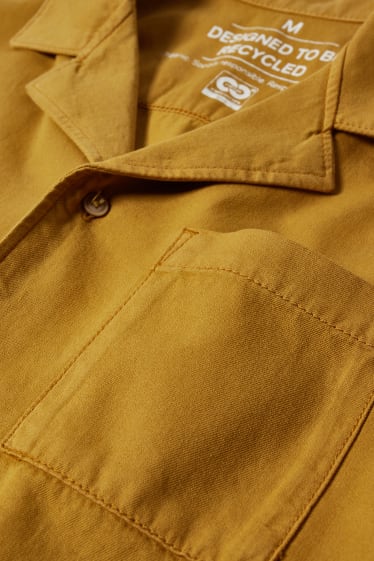 Uomo - Camicia - regular fit - collo con rever - giallo senape