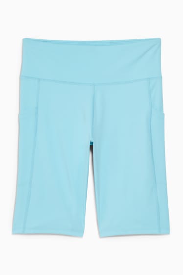 Donna - Pantaloni stile ciclista - a compressione - azzurro