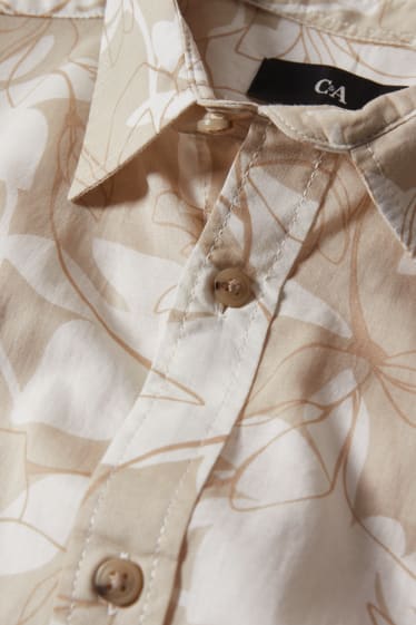 Heren - Overhemd - regular fit - kent - licht beige