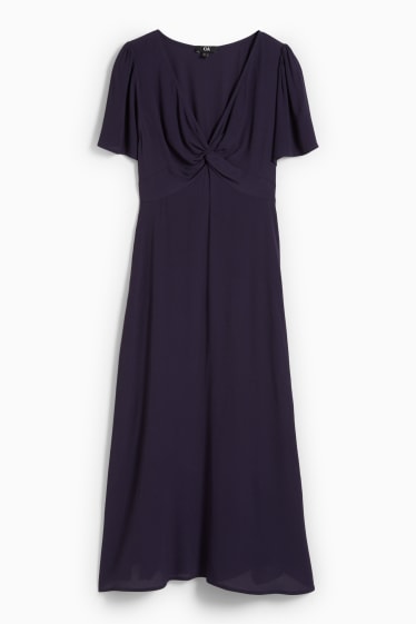 Femmes - Robe fit & flare avec nœud - bleu foncé