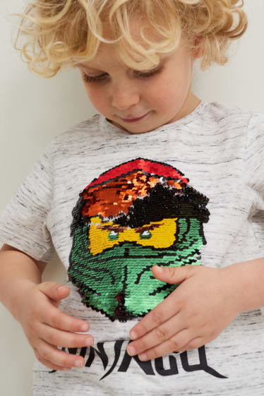Enfants garçons - Lego Ninjago - haut à manches courtes - gris clair chiné