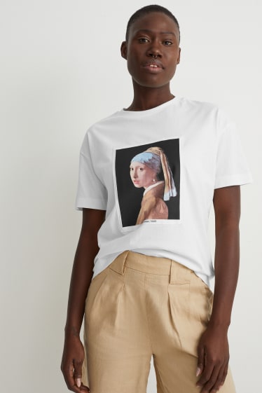 Dames - T-shirt - Vermeer - crème wit