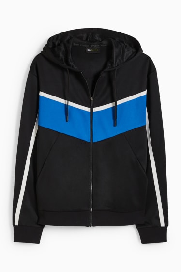 Men - Zip-through sweatshirt with hood - black