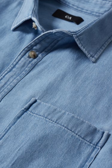 Hommes - Chemise en jean - regular fit - col kent - bleu