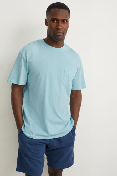 Hommes - T-shirt - bleu clair-chiné