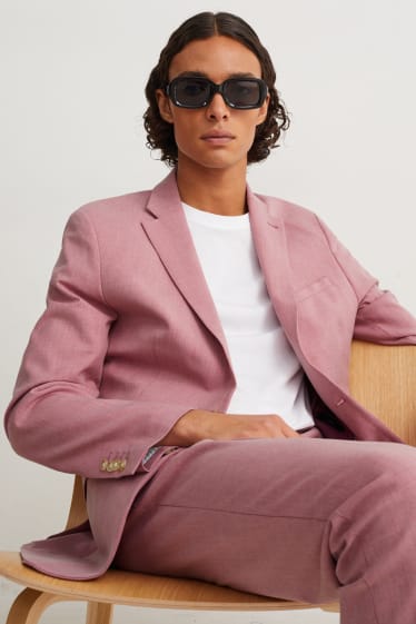 Hommes - Veste de costume - slim fit - Flex - matière extensible - rose