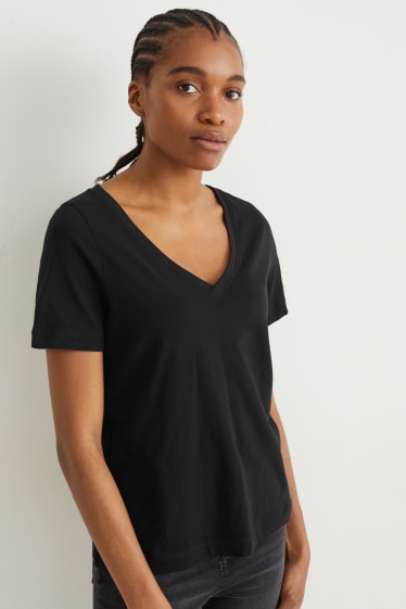 Damen - Multipack 3er - T-Shirt - schwarz