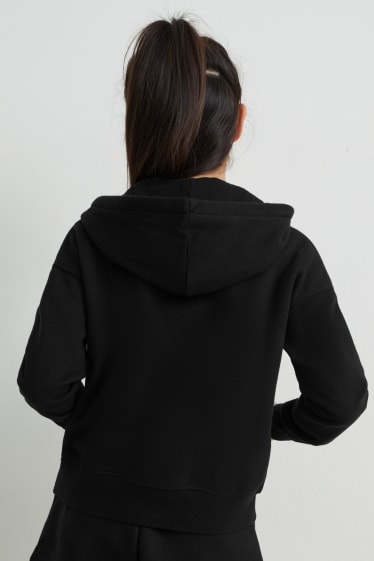 Children - Zip-through sweatshirt with hood - black
