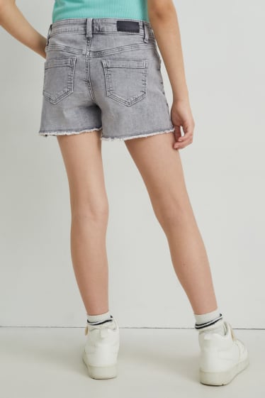 Kinder - Jeans-Shorts - helljeansgrau