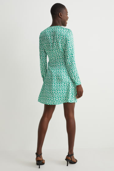 Femmes - Robe croisée - à motif - vert