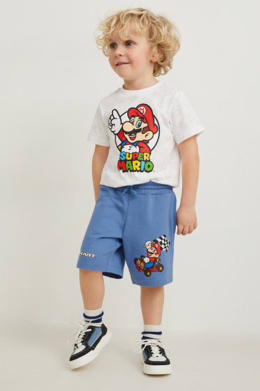 Dětské - Mario Kart - teplákové šortky - modrá