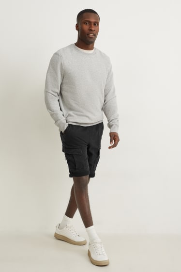 Uomo - Shorts cargo di jeans - Flex jog denim - nero