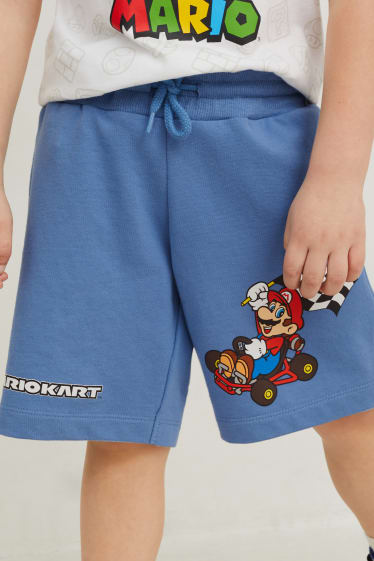 Kinderen - Mario Kart - sweatshorts - blauw