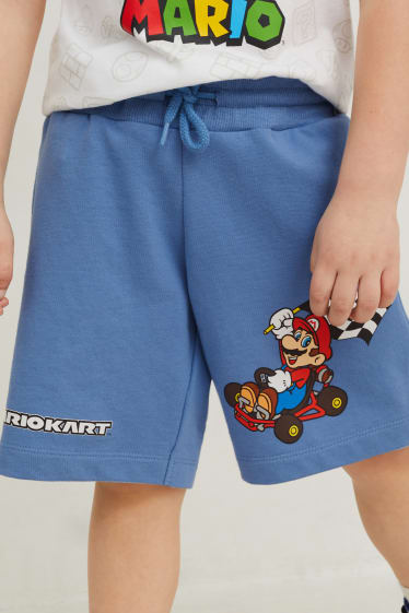 Enfants garçons - Mario Kart - short en molleton - bleu