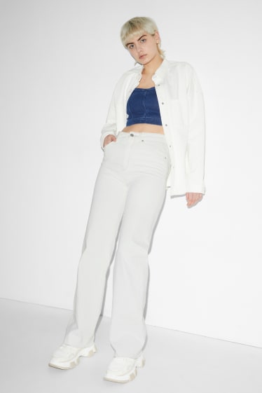 Damen - CLOCKHOUSE - Straight Jeans - High Waist - cremeweiss