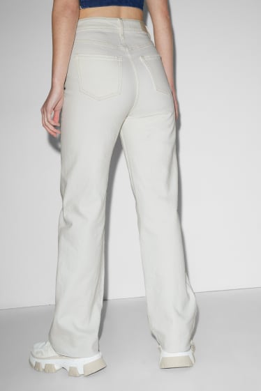 Damen - CLOCKHOUSE - Straight Jeans - High Waist - cremeweiss