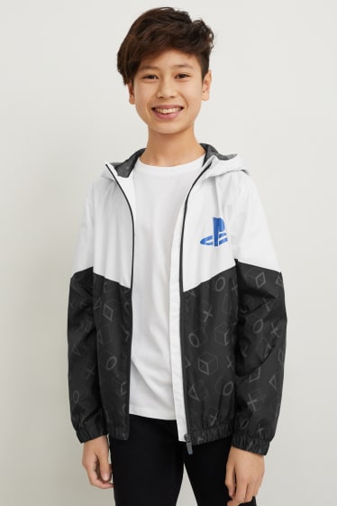 Kinder Jungen - PlayStation - Jacke mit Kapuze - weiss