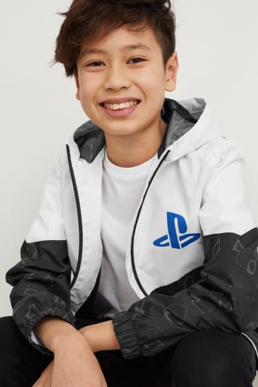 Kinder Jungen - PlayStation - Jacke mit Kapuze - weiss